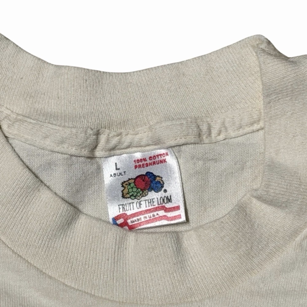 Vintage 90s Fruit of the Loom USA Single Stitch T-Shirt Large Aviator Plane READ - Picture 4 of 9